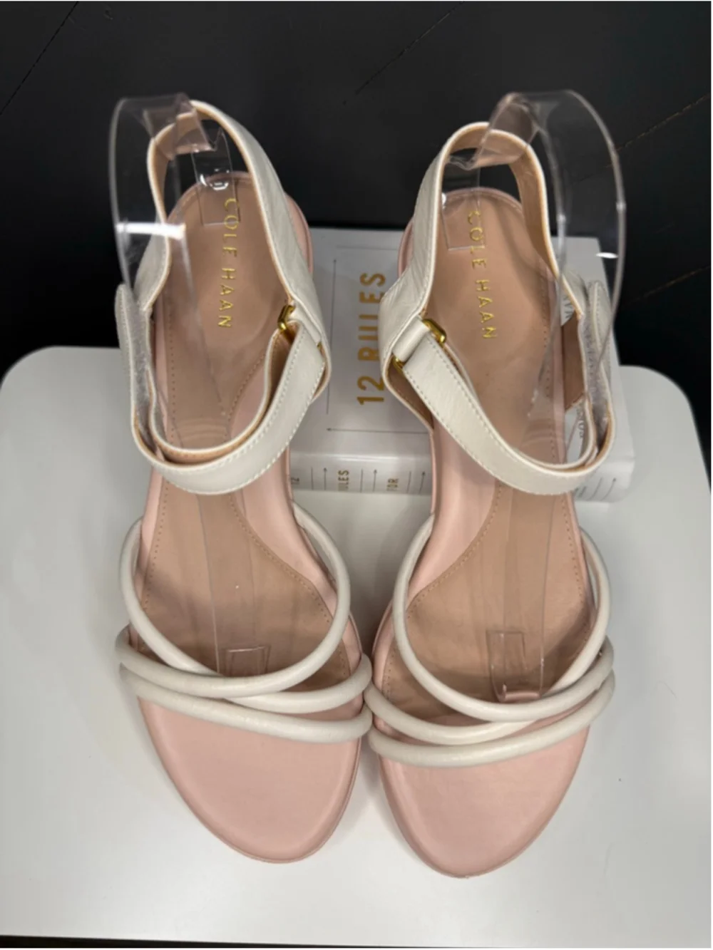 Cole Haan Cloudfeel Platform Sandals Pink White Comfort Size 10